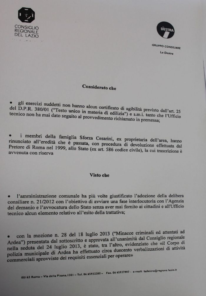 interrogazione presentata da Storace 19.09.14 2