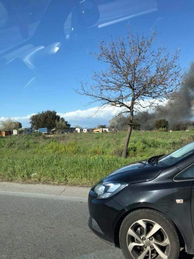 incendio a castel romano