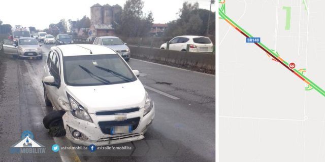 Incidente Pontina 9 1 Incidente Pontina oggi 9 gennaio 2019: auto distrugge una gomma