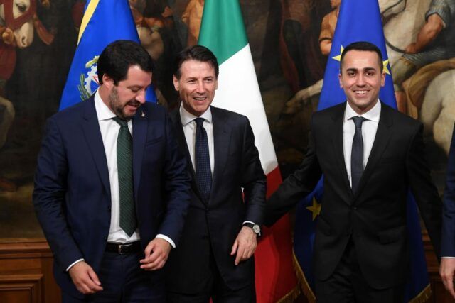 Risultati immagini per Governo giallo-verde: salvini di maio conte