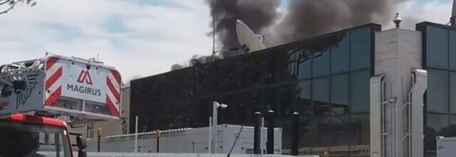 Roma - sede sky in fiamme