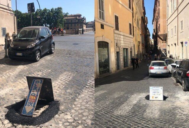 Come ti tappo la buca: le ingegnose trovate dei cittadini romani