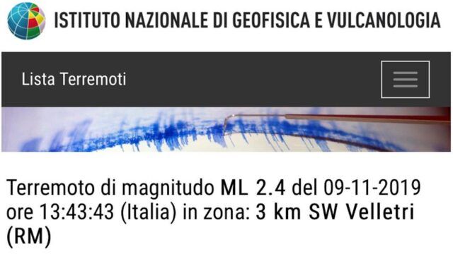 terremoto roma velletri