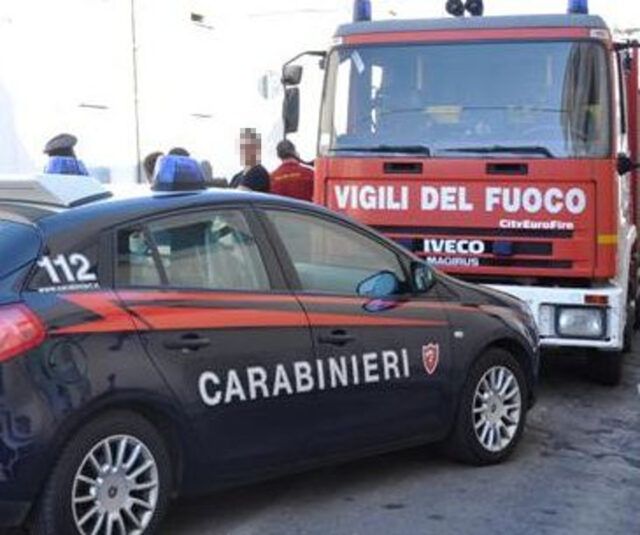 Carabinieri-e-Vigili-del-Fuoco incendio santa marinella