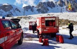 Mezzi di soccorso sul Terminillo dopo la caduta di un escursionista che ha perso la vita