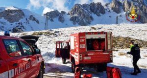 Mezzi di soccorso sul Terminillo dopo la caduta di un escursionista che ha perso la vita