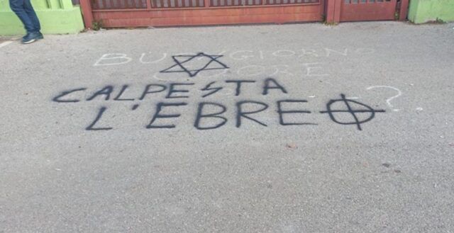 scritte antisemite pascal pomezia