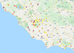 coronaviurs mappa lazio comuni