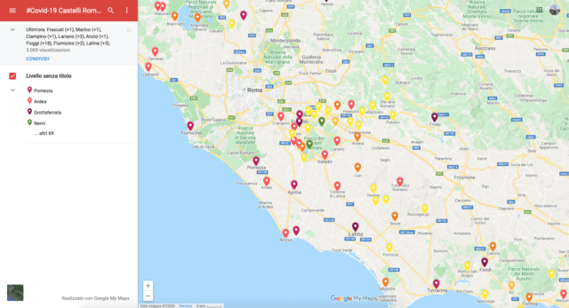 casi Coronavirus provincia di roma