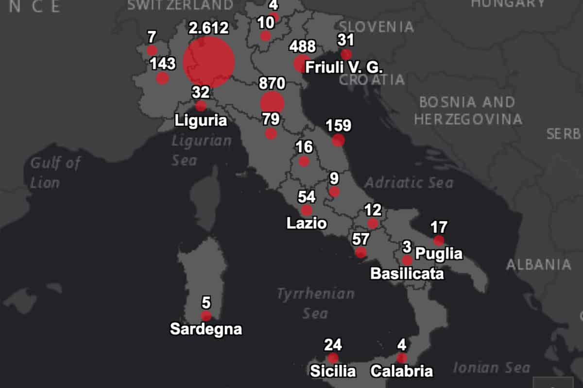 Mappa Coronavirus Italia