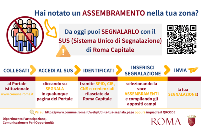 Roma Capitale segnalazioni assembramenti
