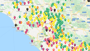 mappa virus lazio