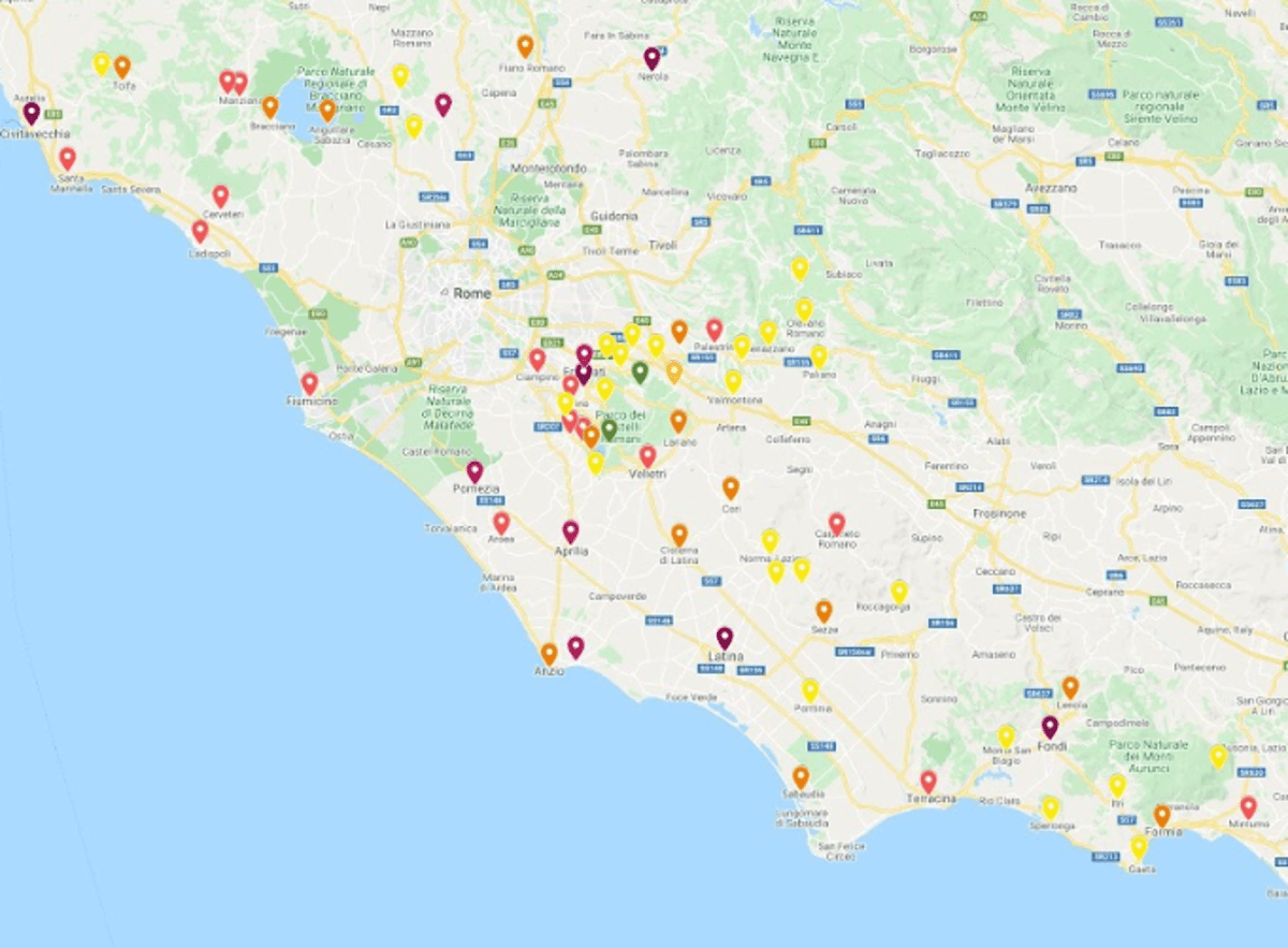 coronavirus mappa lazio