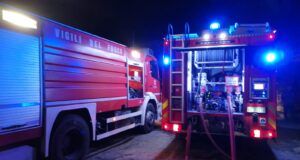 intervento vigili del fuoco per un incendio