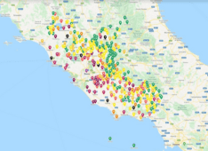 mappa coronavirus lazio