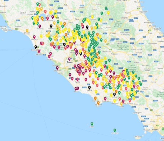 mappa 18 luglio mappa coronavirus lazio