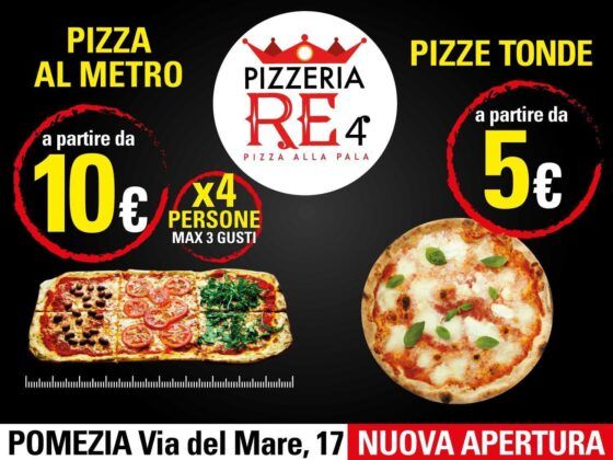 La pizza “al metro” arriva a Pomezia: mercoledì 5 agosto apre Pizzeria Re 4, dalle 17.00 degustazione gratuita La pizza “al metro” arriva a Pomezia: mercoledì 5 agosto apre Pizzeria Re 4, dalle 17.00 degustazione gratuita