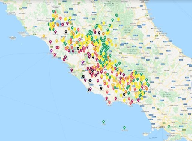 MAPPA CONTAGI LAZIO 12 SETTEMBRE