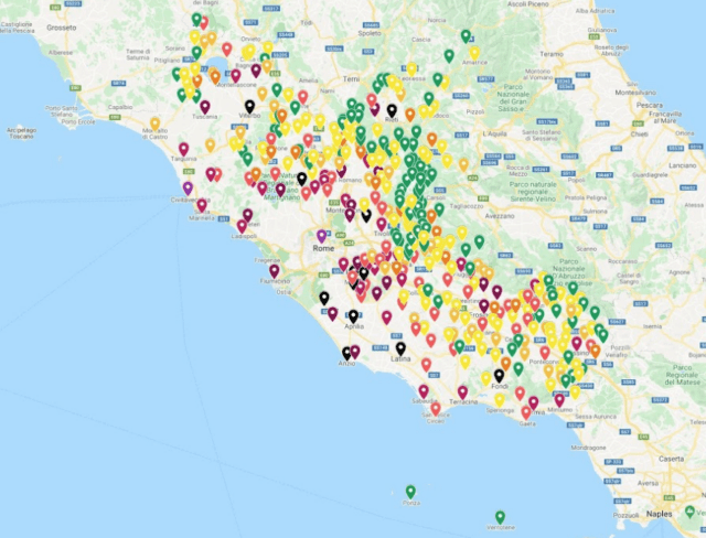 mappa contagi 8 settembre
