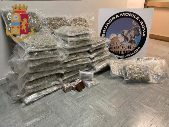 Maxi carico di droga intercettato a Ciampino dai Falchi della Polizia di Stato Maxi carico di droga intercettato a Ciampino dai Falchi della Polizia di Stato