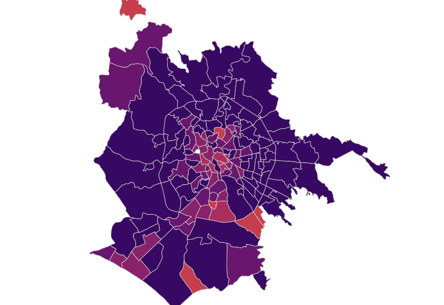 Mappa coronavirus Roma