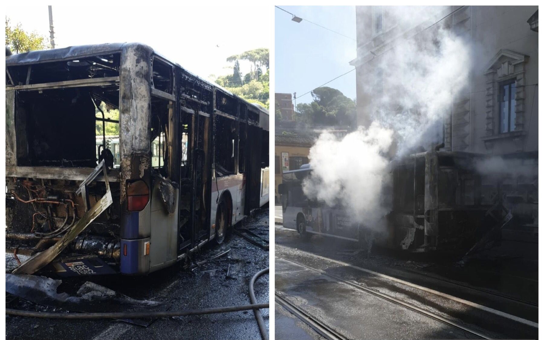 autobus Flaminio incendio