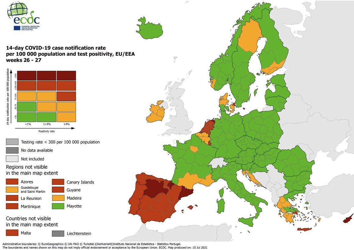 vacanze in Europa covid