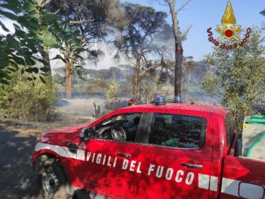 incendio ostia Castel fusano