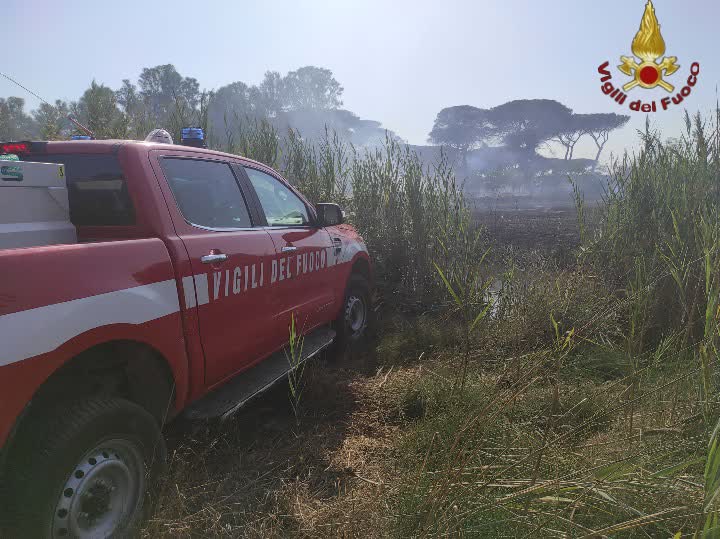 incendio ostia Castel fusano