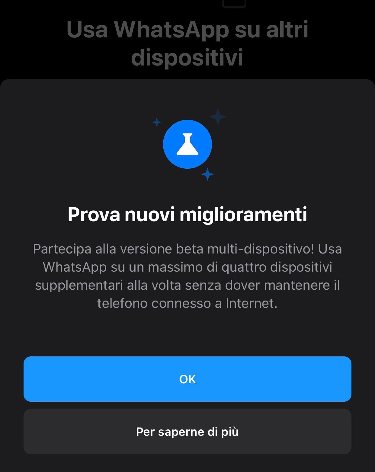 WhatsApp su due dispositivi contemporaneamente