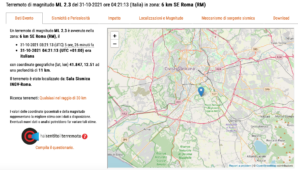 Terremoto a Roma oggi 31 ottobre