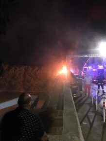 incendio ponte di ferro