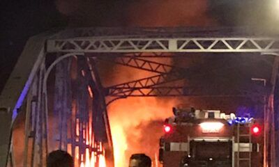 incendio ponte di ferro