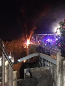 incendio ponte di ferro