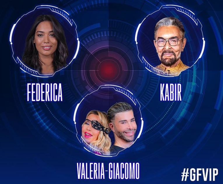GF VIP televoto sondaggio Federica Calemme, Kabir Bedi, Valeria Marini e Giacomo Urtis