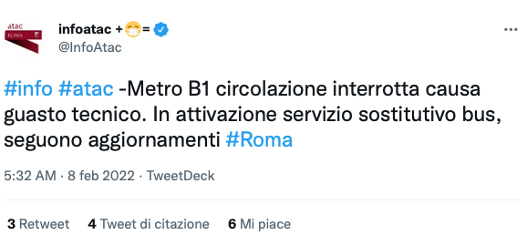 metro B interrotta