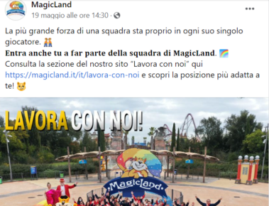 La ricerca di personale a Magic Land