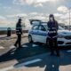 Ambulanza intervenuta a Ostia per il veicolo ribaltato sul Lungomare