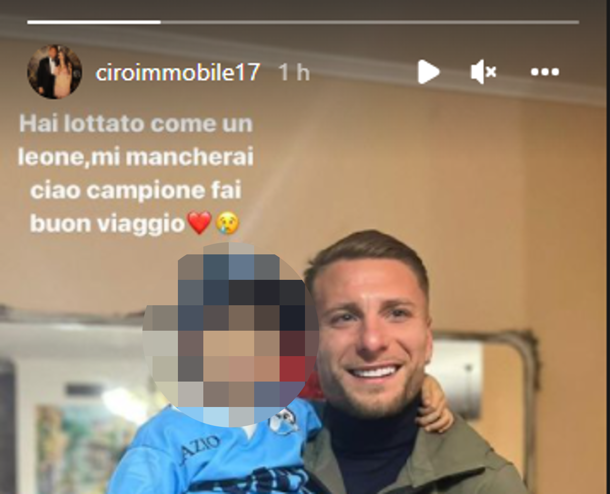 Ciro Immobile con Alessio il bimbo di sei anni gravemente malato che non ce l'ha fatta