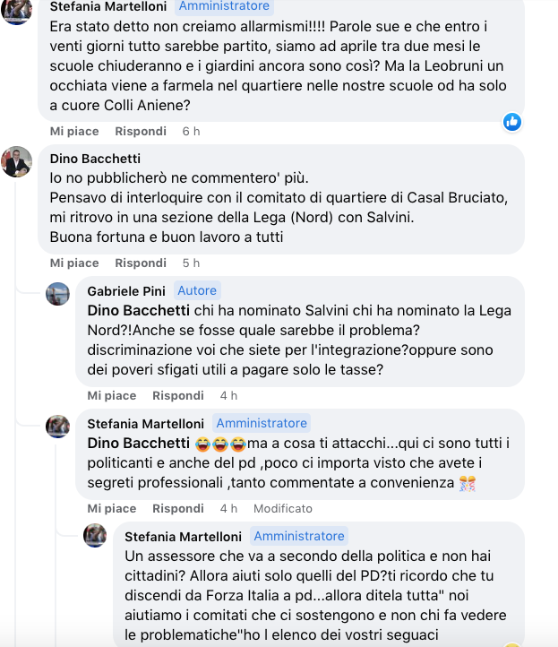 commento assessore IV Municipio