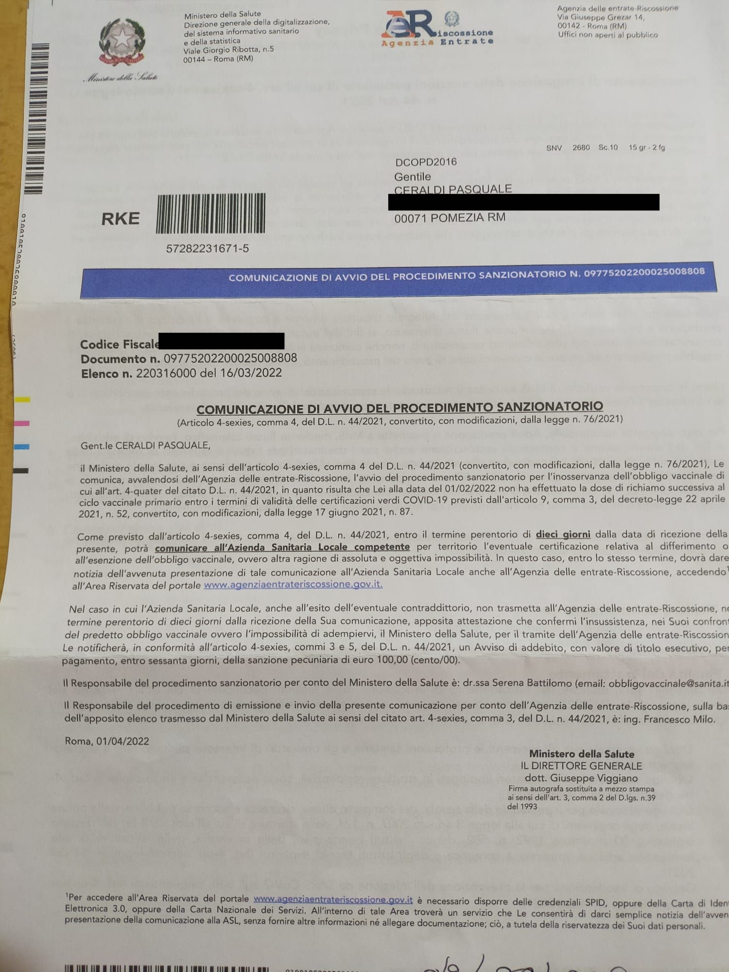 lo multano di 100 euro perché fa il vaccino Covid con 3 giorni di ritardo