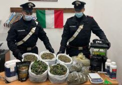 Carabinieri con la marijuana sequestrata a Castel Madama