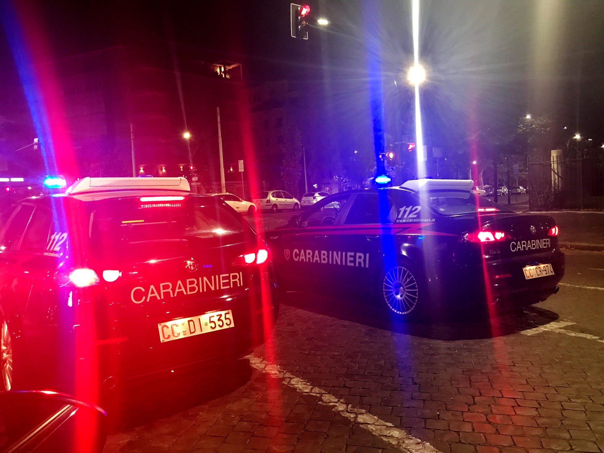 Carabinieri intervenuti per la lite di stanotte a Roma dove un messicano ha staccato un pezzo di orecchio a un giovane