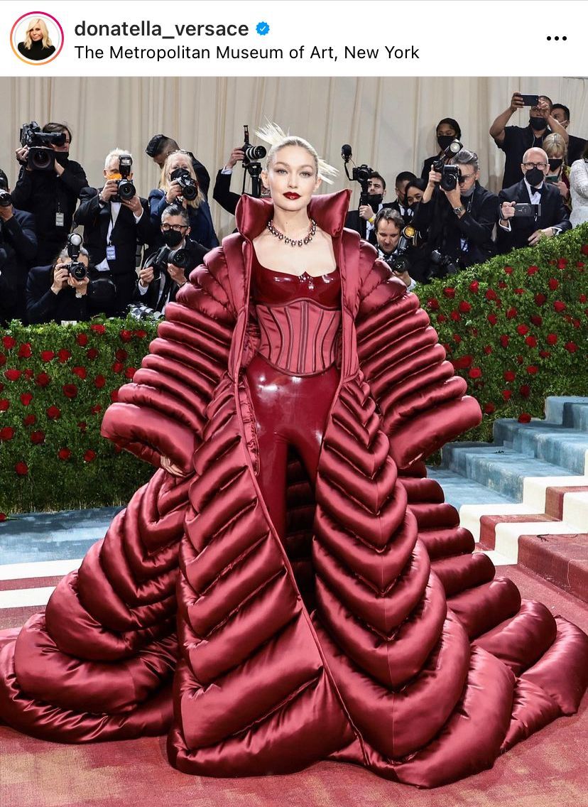 Gigi Hadid in Donatella Versace