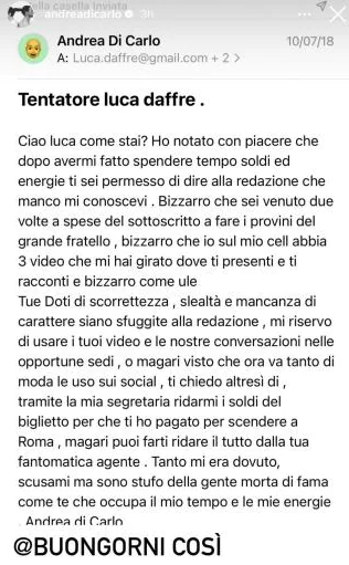 Lite tra Luca Daffrè e l'ex manager