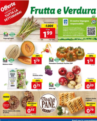 Volantino Lidl Speciale Prezzi frutta e verdura