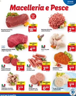 Volantino Lidl Speciale prezzi Macelleria e Pesce