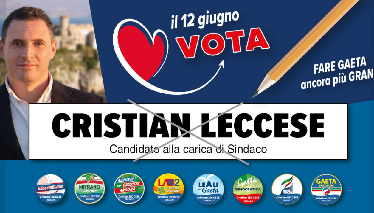 Cristian Leccese candidato sindaco a Gaeta e le varie liste