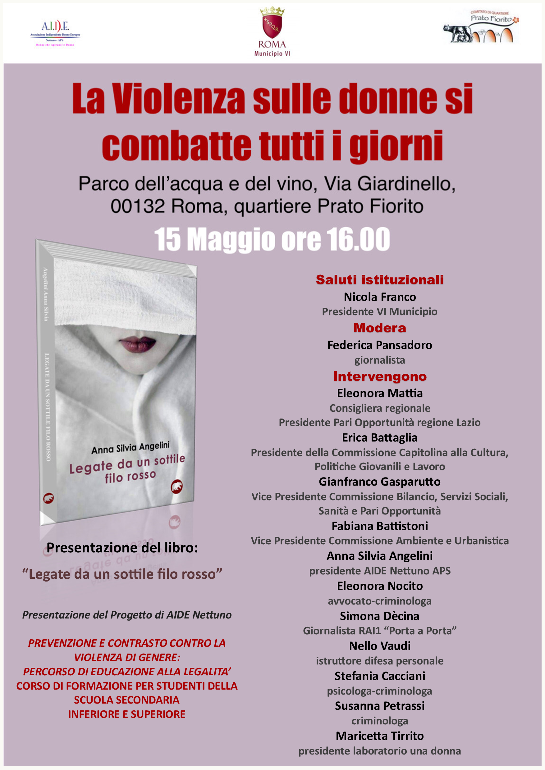 Convegno 15 maggio a Roma contro la violenza