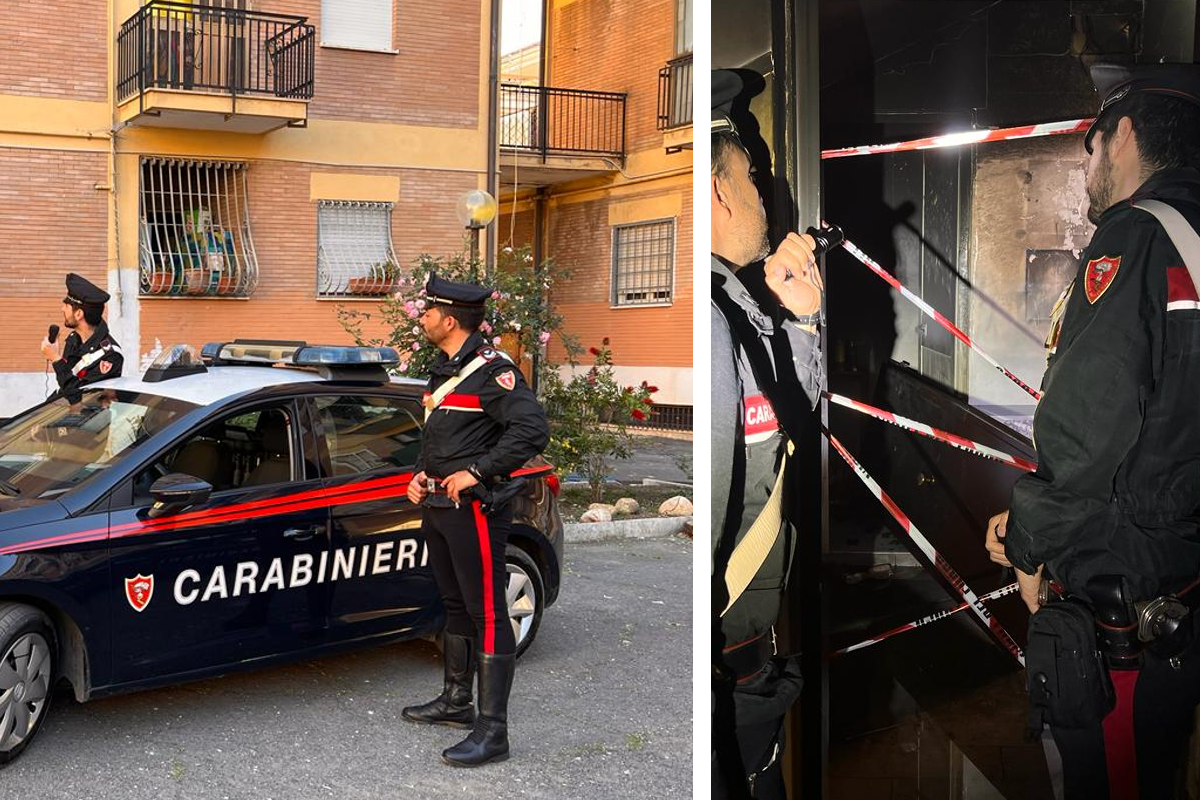 Carabinieri intervenuti per l'Incendio a Ostia oggi